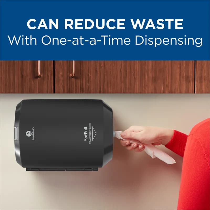 Sofpull® Paper Towel Dispenser 10.938X8.188X7.625 IN Plastic Wall Mount Black Centerpull 1/Each