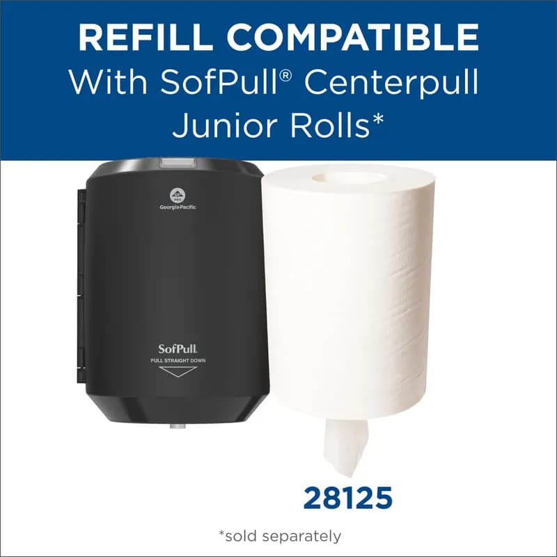 Sofpull® Paper Towel Dispenser 10.938X8.188X7.625 IN Plastic Wall Mount Black Centerpull 1/Each