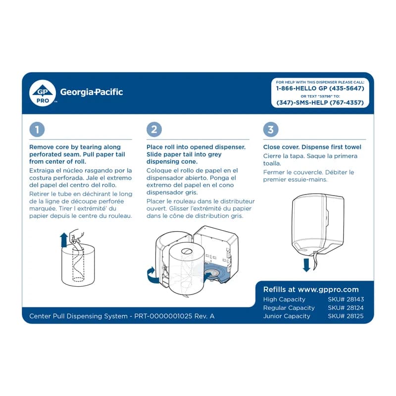 Sofpull® Paper Towel Dispenser 10.938X8.188X7.625 IN Plastic Wall Mount Black Centerpull 1/Each