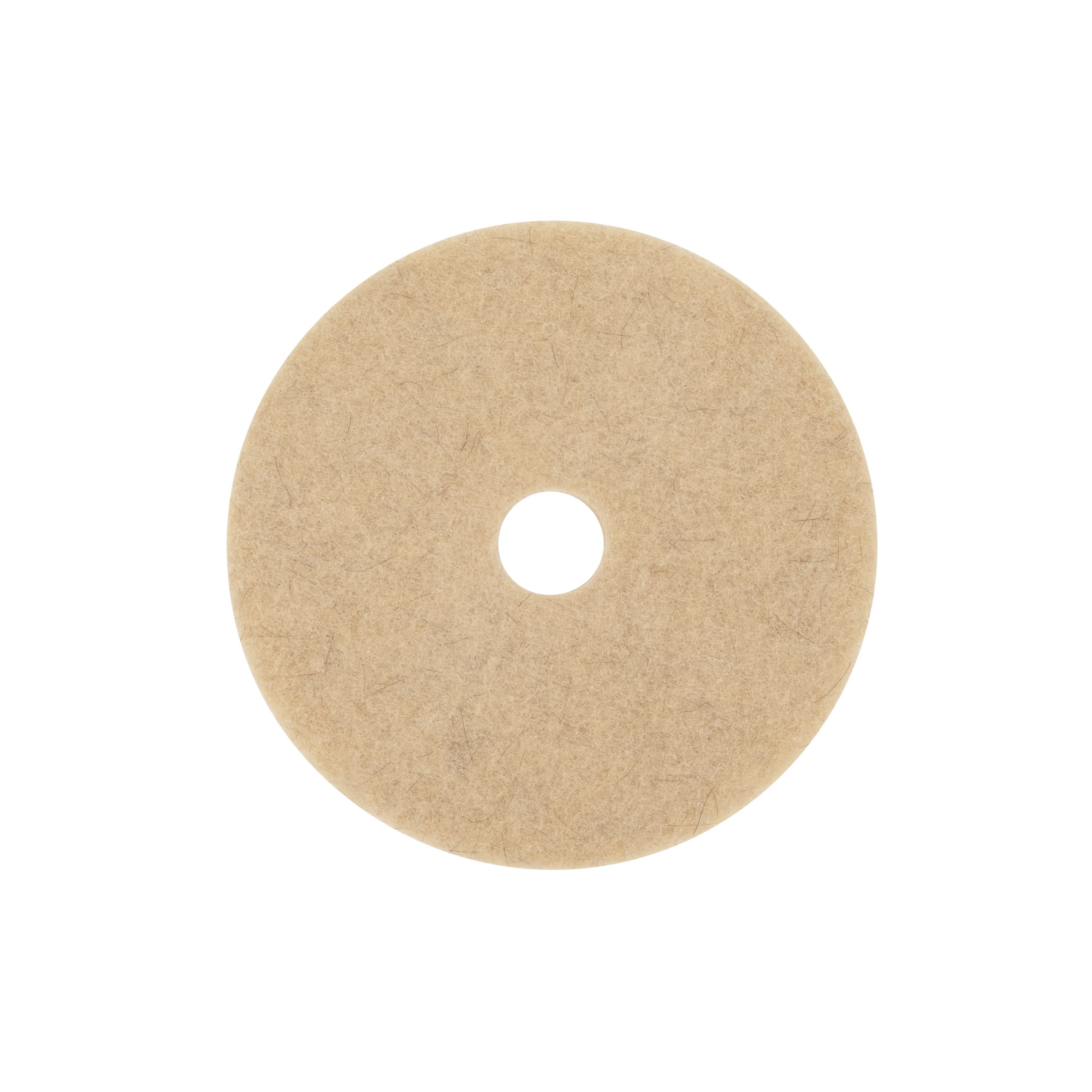 3M™ Scotch-Brite™ 3500 Buffing Pad 21X1 IN Tan Non-Woven Polyester Fiber Natural Fiber 1500-3000 RPM Center Hole 5/Case