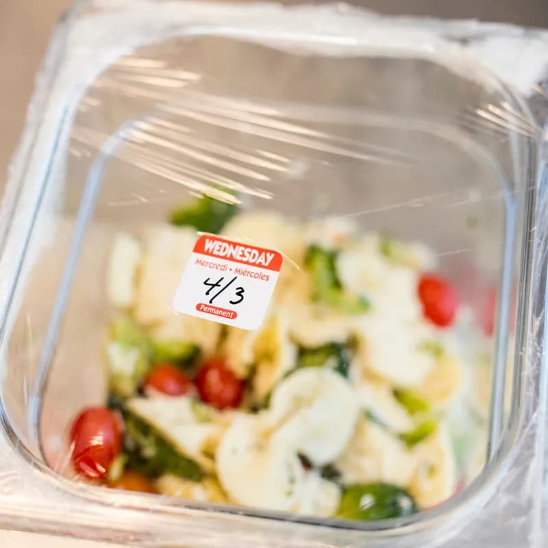 Wednesday Prep Item Date Use Trilingual Label 1X1 IN Red Square Permanent 1/Roll