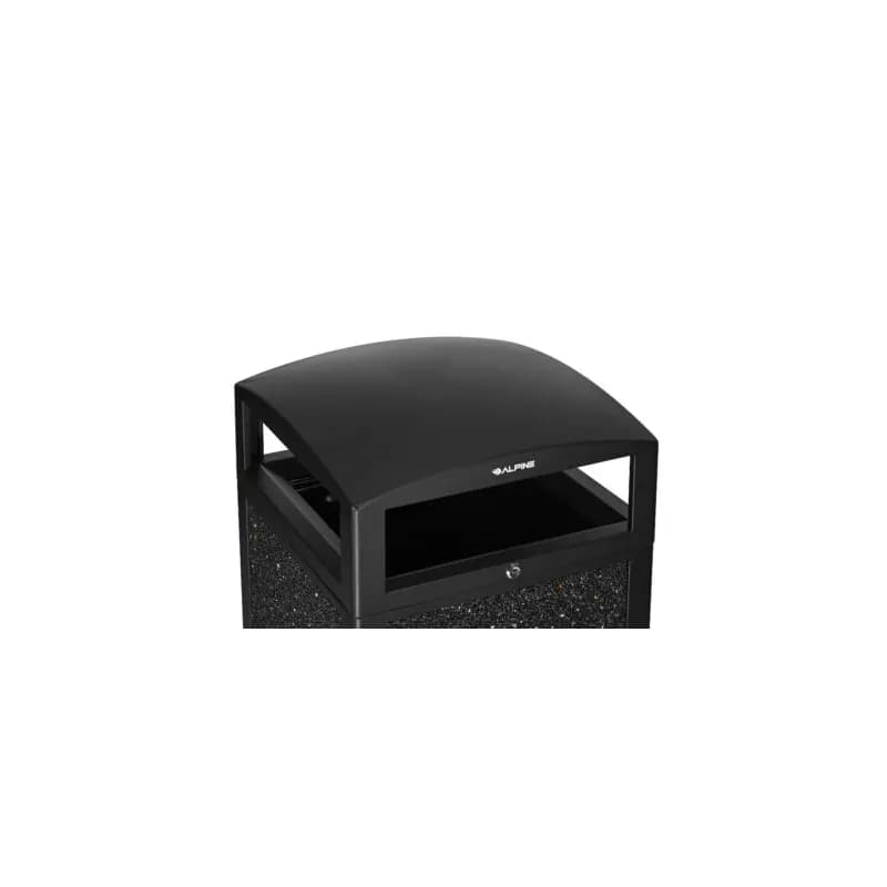 Rugged Trash Can 21.06X21.06X41.33 IN 40 GAL Gray Stone All Weather Dome Top With Stone Panels 1/Each