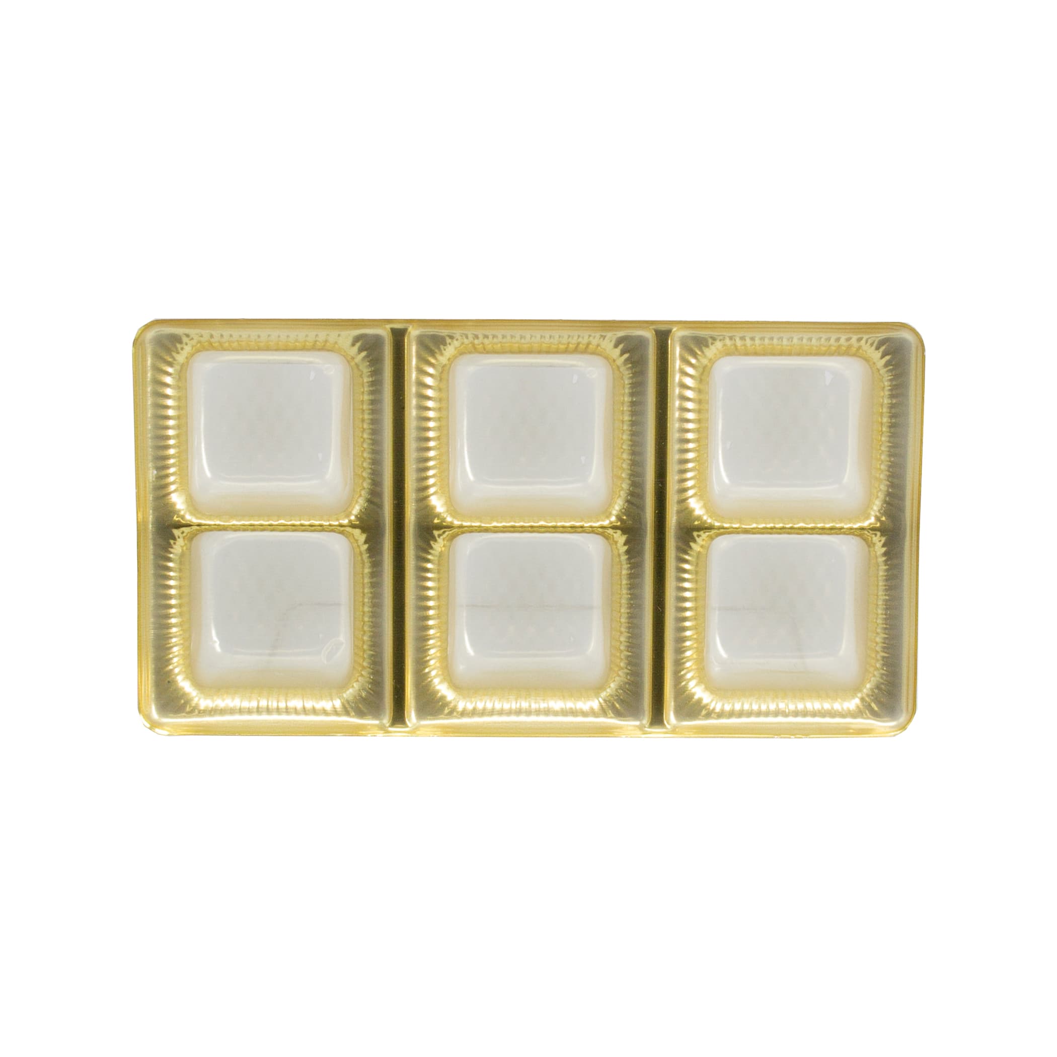 Candy Tray 6 Compartment Gold Splits Into (2) 3 Compartments Square Compartment 100/Case