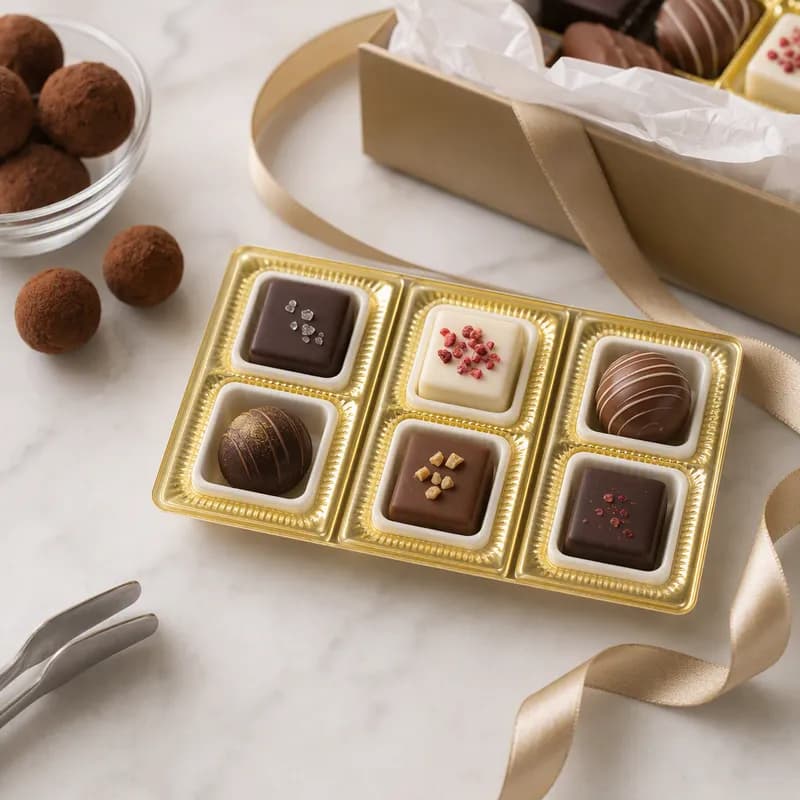 Candy Tray 6 Compartment Gold Splits Into (2) 3 Compartments Square Compartment 100/Case