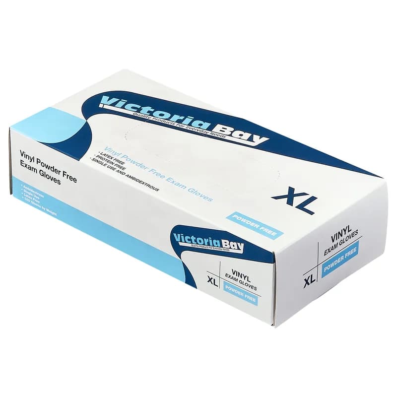Victoria Bay Examination Gloves XL Clear 4MIL Vinyl Disposable Powder-Free 100 Count/Pack 10 Packs/Case 1000 Count/Case