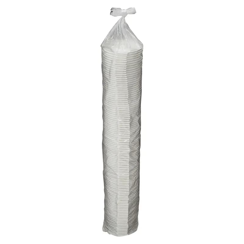 Victoria Bay Lid Flat PS White For 8 OZ Hot Cup Fold Back 100 Count/Pack 10 Packs/Case 1000 Count/Case