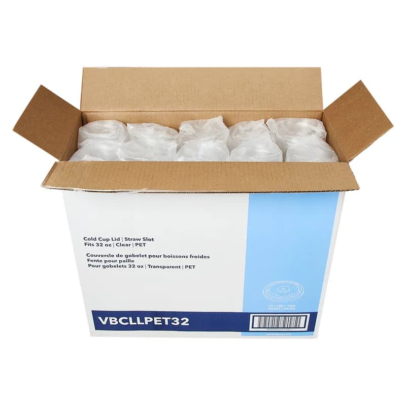 Victoria Bay Lid PS Clear For 32 OZ Cold Cup Straw Slot 1000/Case