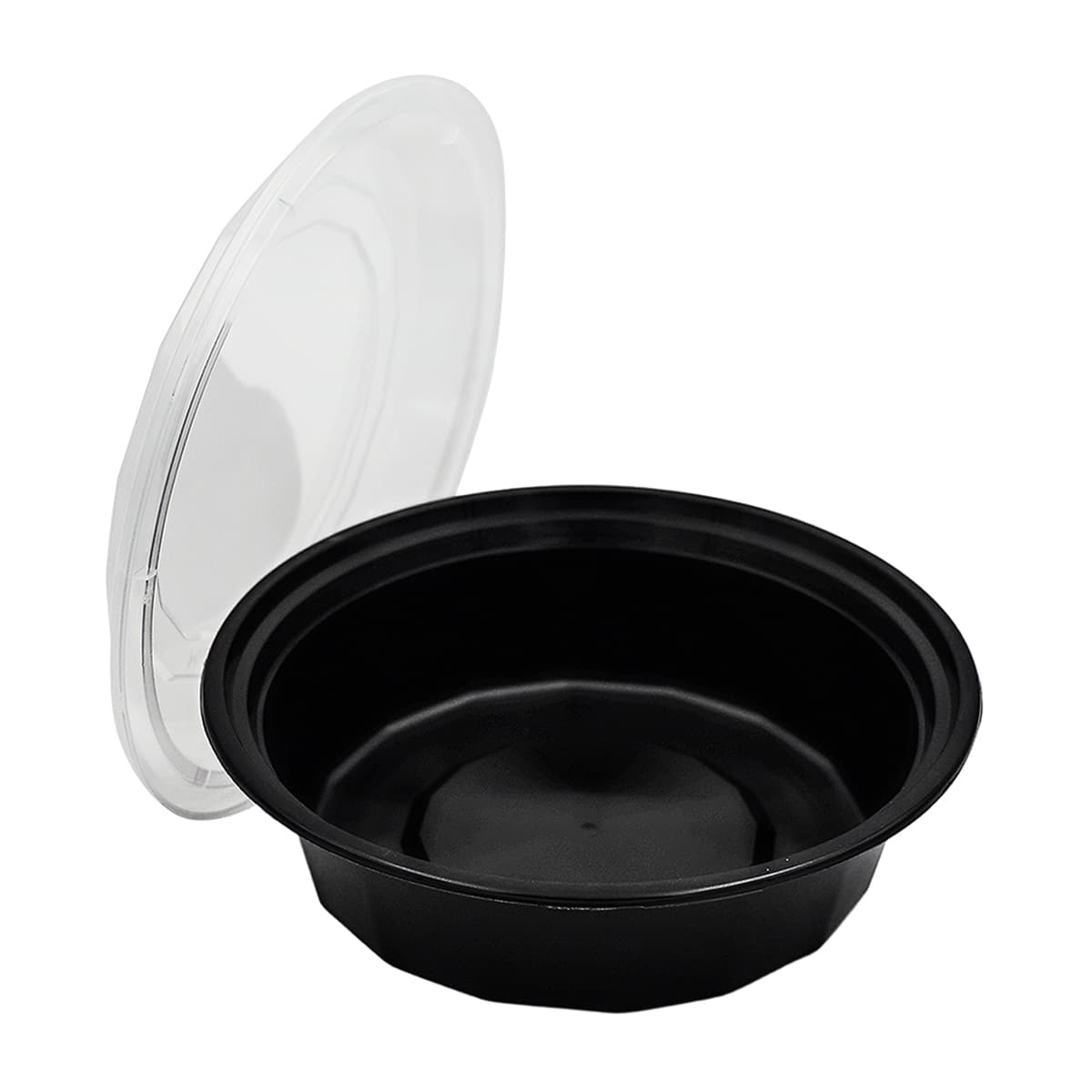 Victoria Bay Take-Out Container Base & Lid Combo 32 OZ Plastic Black Clear Round 150/Case