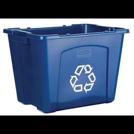 Recycling Bin 14 GAL Blue Plastic With "We Recycle" Symbol Custom 1/Each
