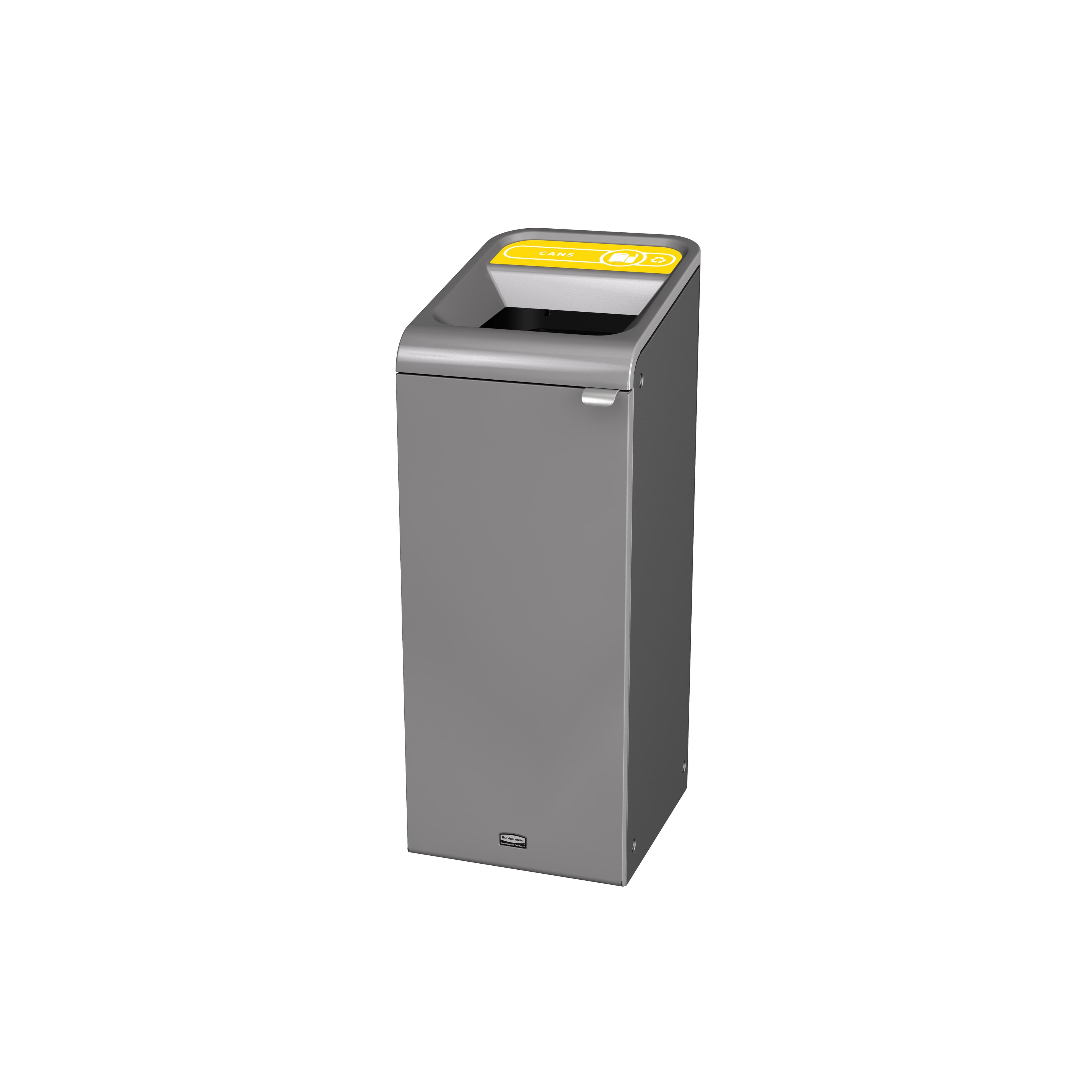 Configure™ Cans 1-Stream Trash Can 14.78X19.50X37.97 IN 15 GAL Gray Stenni Metal 1/Each