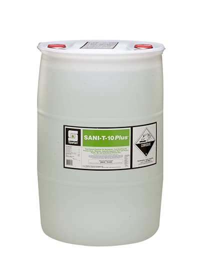 Sani-T-10 Plus® Unscented Food Service Sanitizer 55 GAL Multi Surface Food Contact Neutral RTU Quat 1/Drum