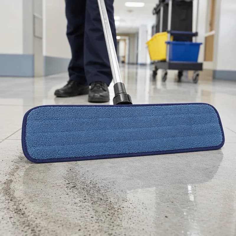 MaxiPlus® Wet Mop Pad 11X5.75 IN Blue Microfiber Pocket 12/Case