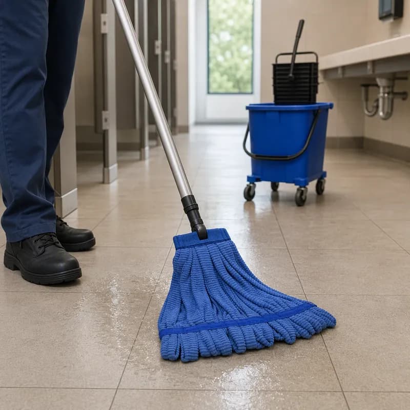Tube Mop Blue Microfiber Medium 12/Case