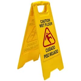 Wet Floor Sign 26 IN Yellow Plastic 1/Each