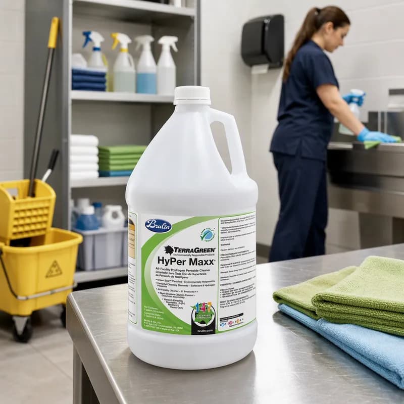 TerraGreen HyPer Maxx 2X Strength, Hydrogen Peroxide All-Facility Cleaner All Purpose Cleaner 1 GAL 4/Case