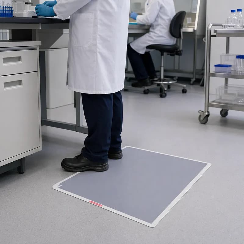 Walk-N-Clean Shoe Cleaning Floor Mat 31.5X25.5 IN Gray PP Acrylic Adhesive Anti-Microbial Mold & Mildew Resistant 1/Each
