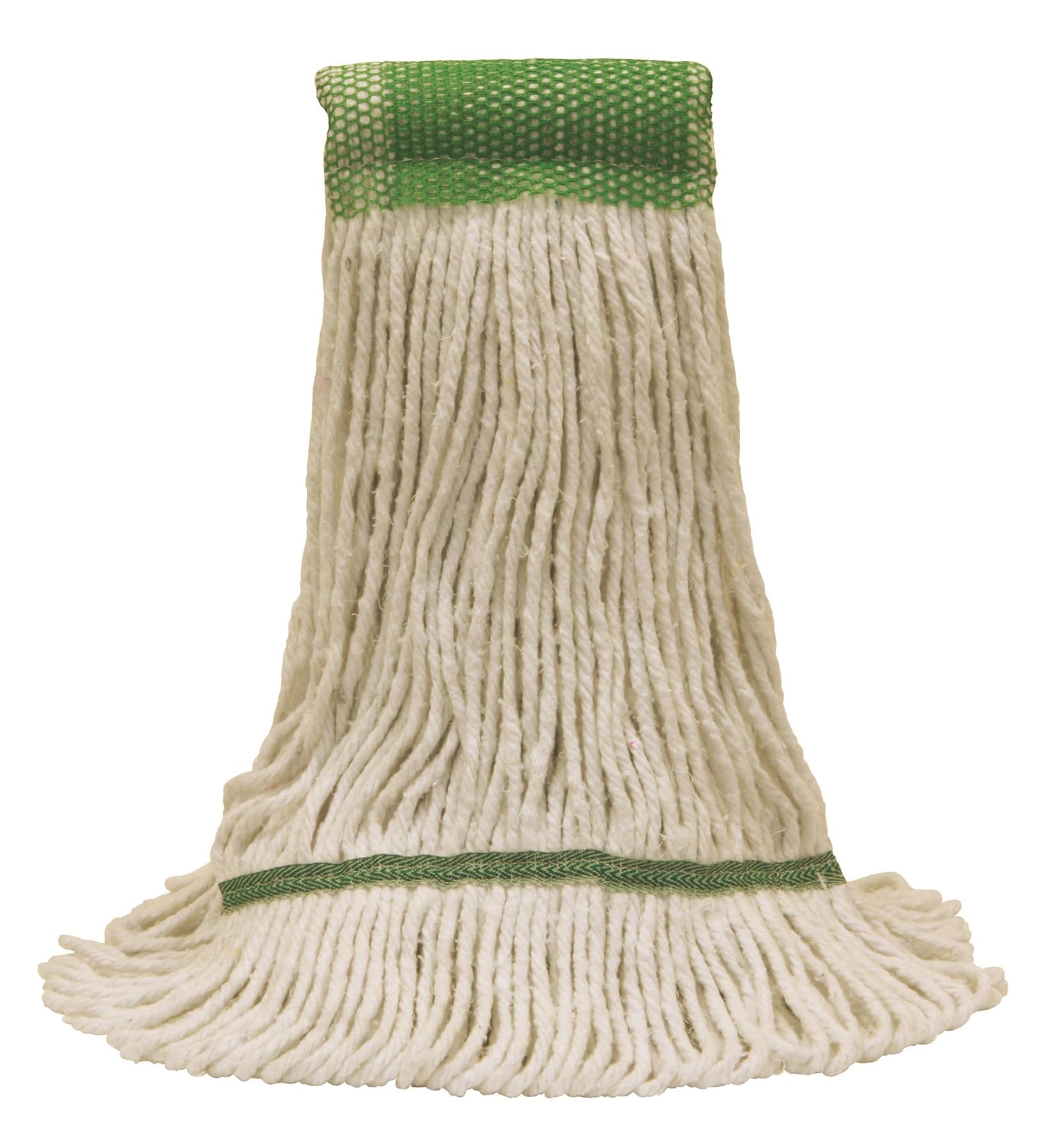 O-Cedar® Mop Head Large (LG) White Synthetic Yarn 4PLY Loop End Launderable Shrinkless 5IN Headband 12/Case
