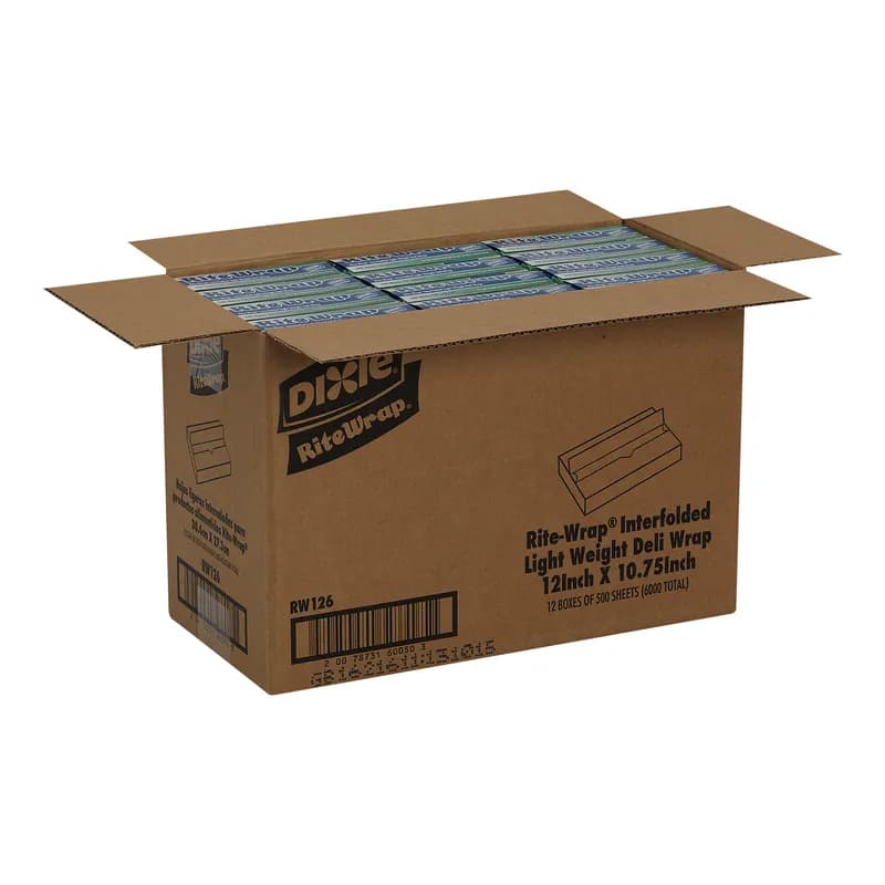 Dixie® Rite-Wrap Deli Sheets 10.75X12 IN 1PLY White 500 Sheets/Pack 12 Packs/Case 6000 Sheets/Case