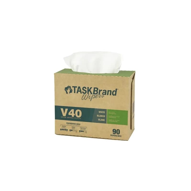 TaskBrand® Cleaning Wipe 9X12.25 IN DRC White 90 Count/Pack 9 Packs/Case 810 Count/Case
