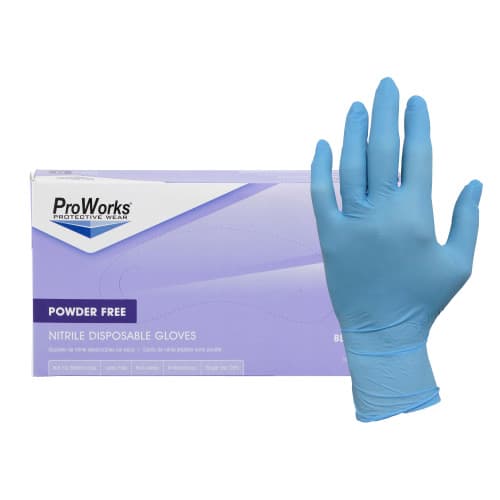 ProWorks® Gloves XL Blue 3MIL Nitrile Powder-Free Ambidextrous 100 Count/Box 10 Box/Case