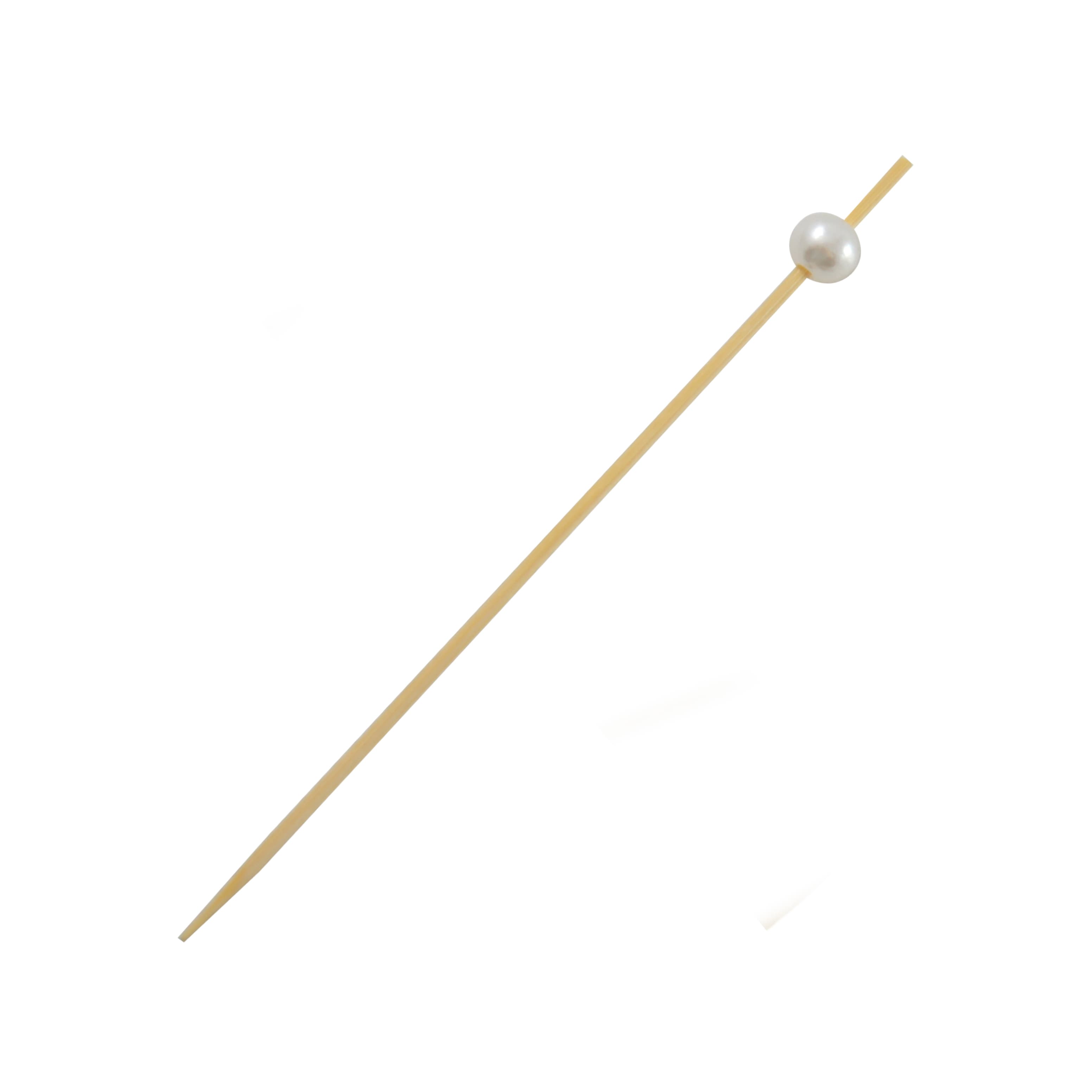 Pick 4.75 IN Bamboo Natural With White Pearl 100 Count/Pack 20 Packs/Case 2000 Count/Case