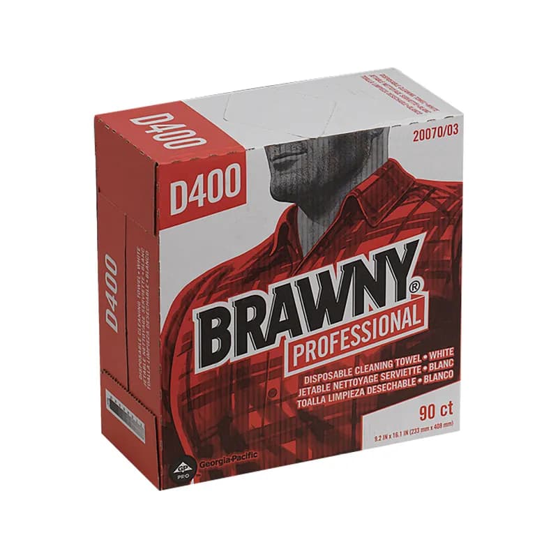 Brawny® Professional Cleaning Wipe 16.1X9.2 IN 1 DRC White Pop-Up Box 90 Sheets/Pack 10 Packs/Case 900 Sheets/Case