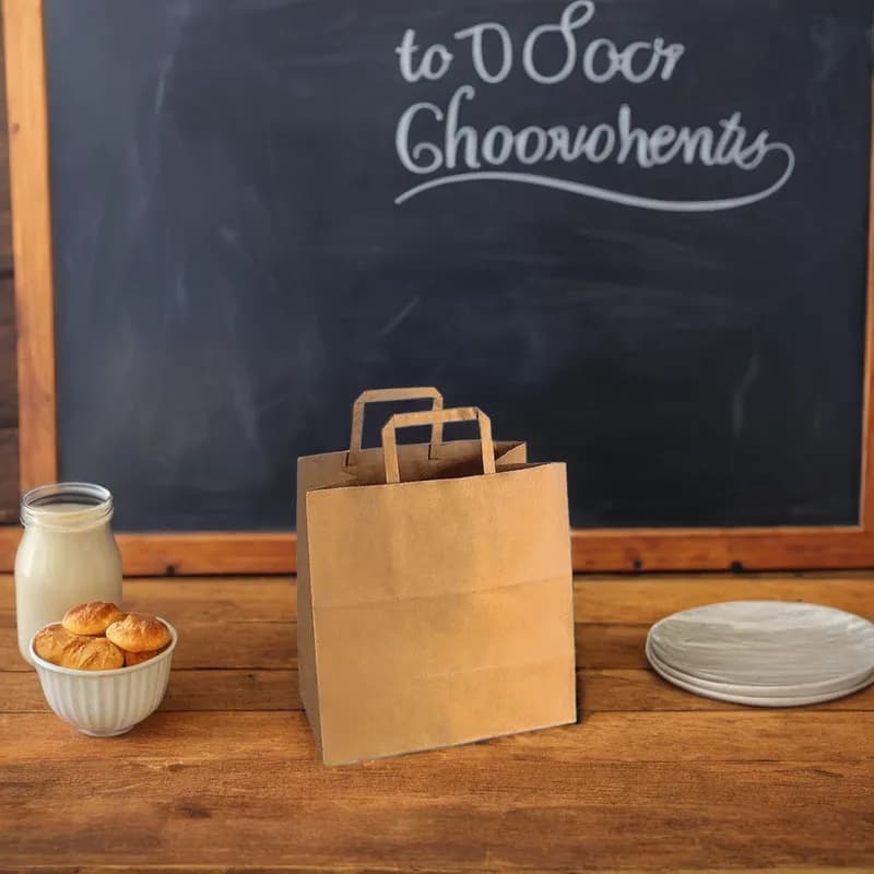 Victoria Bay Shopper Bag 12X7X12 IN Paper Kraft Gusset With Handle 250/Case