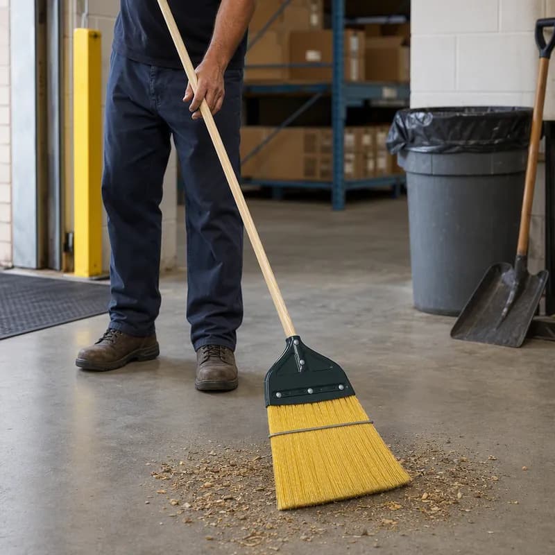 O-Cedar® Industrial Broom 40X7 IN Yellow PP Wood Metal Flagged 6 Count/Case