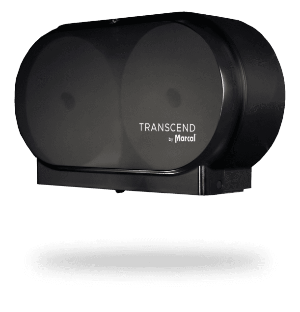 Transcend® Toilet Paper Dispenser 19.5X11 IN High-Impact Styrene Matte Black 2-Roll Jumbo (JRT) 4/Case