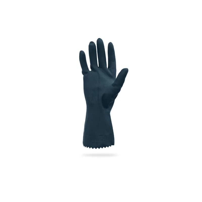 Safety Zone® Gloves Large (LG) 12 IN Black 28MIL Neoprene Latex Flock Lined Pinked Cuffs Diamond Grip 120 Pairs/Case