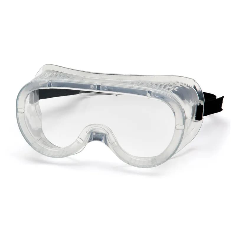 808 Series Chemical Impact Goggles PVC With Clear Frame Clear Lens Direct Vent Adjustable Headband 12 Count/Box