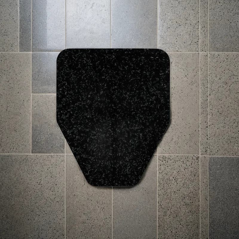 Urinal Floor Mat Black PET Rubber 12/Case