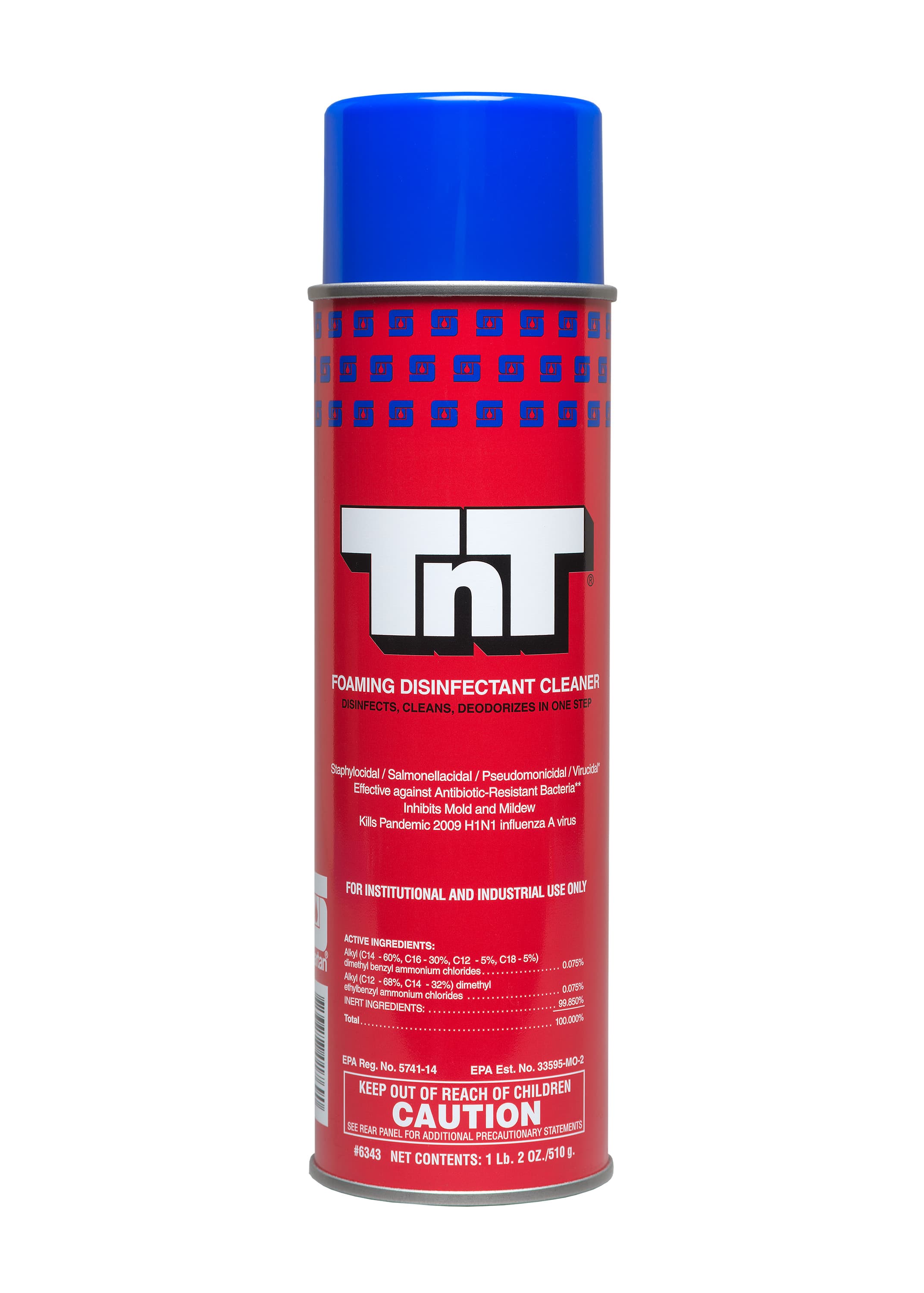 TnT® Type 1 Mint Disinfectant Cleaner 18 OZ Multi Surface Alkaline Aerosol RTU Foam 12/Case