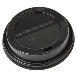 Victoria Bay Lid Dome 92MM PS Black Round For Hot 10 OZ Squat - 24 OZ Cup Sip Through Travel 100 Count/Pack 10 Packs/Case