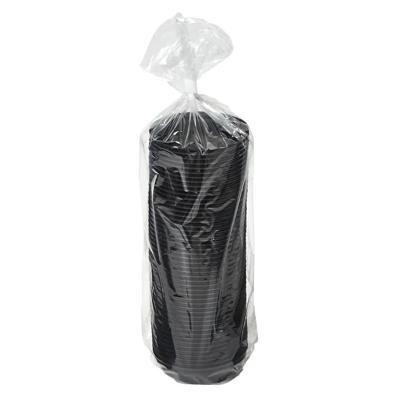 Victoria Bay Lid Dome 92MM PS Black Round For Hot 10 OZ Squat - 24 OZ Cup Sip Through Travel 100 Count/Pack 10 Packs/Case