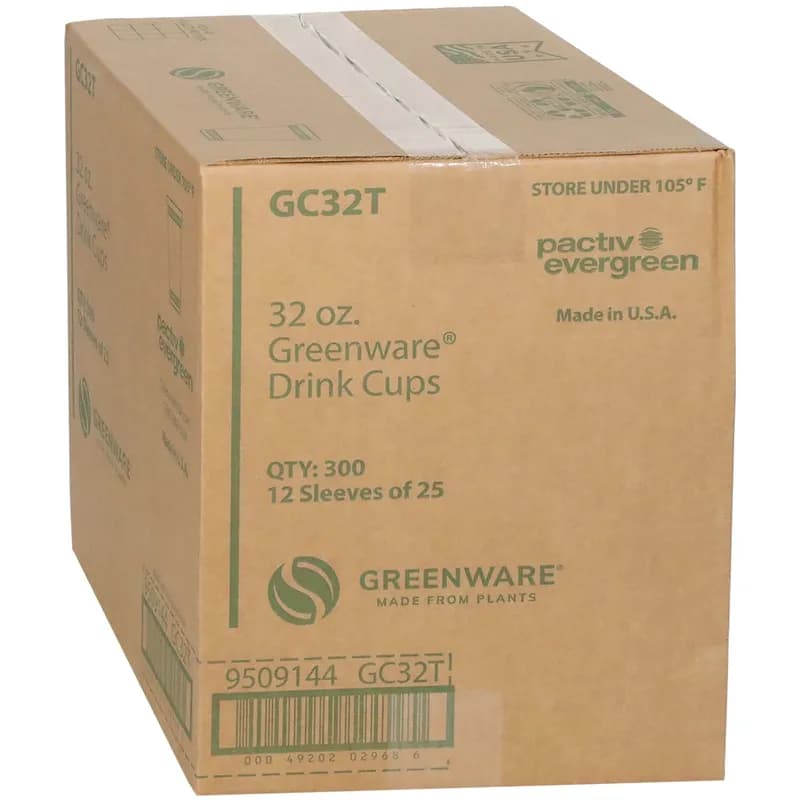 Greenware® Cold Cup 32 OZ PLA Clear 300/Case