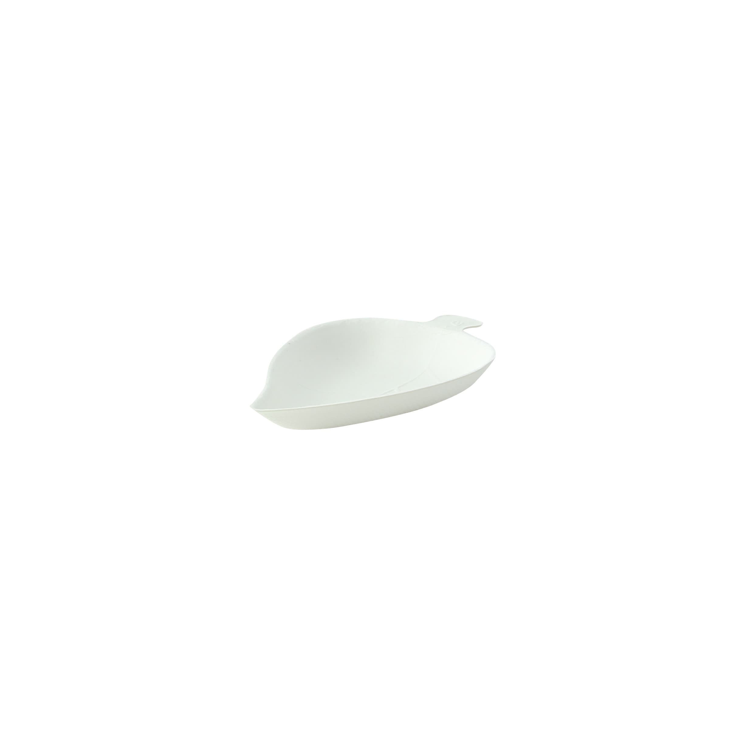 Bionchic Dish 3.5X2.35X0.47 IN Sugarcane White Leaf 50 Count/Pack 6 Packs/Case 300 Count/Case