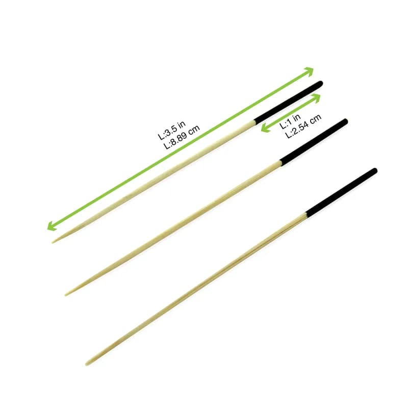 Pick 3.5 IN Bamboo Black 100 Count/Pack 20 Packs/Case 2000 Count/Case