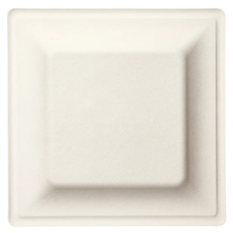 Victoria Bay Plate 10.2X10.2X0.78 IN Bamboo Sugarcane White Square Freezer Safe Microwave Safe 250/Case