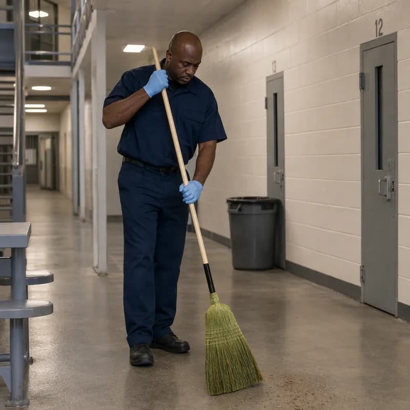 Jail & Prison Correctional Broom 1.125X42 IN 1/Each