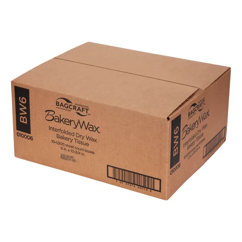 Bagcraft® BakeryWax Pickup Tissue 6X10.75 IN Dry Wax Paper Economy White Interfold 100 Sheets/Pack 10 Packs/Case