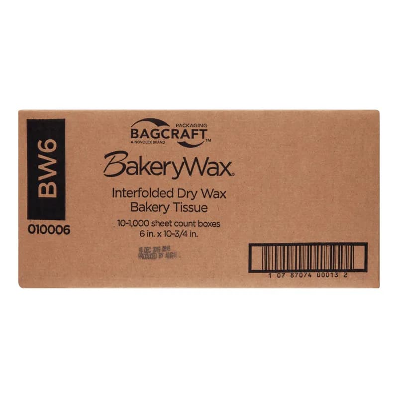 Bagcraft® BakeryWax Bakery Tissue 6X10.75 IN Dry Wax Paper Pop-Up With Dispenser Box 1000 Count/Box 10 Box/Case