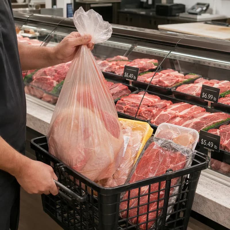 Pull-N-Pak® Metro Meat Bag 15X20 IN 9MIC Heavy Duty Natural Red 2420/Case