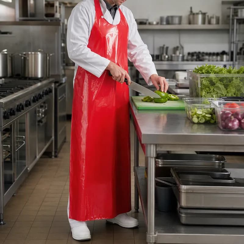 Apron Red 8MIL Vinyl 1/Each