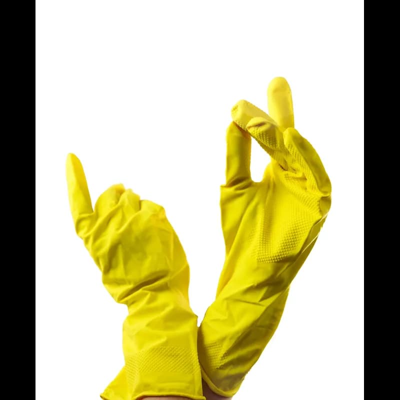 Household Gloves Large (LG) Yellow Rubber Latex 1/Dozen
