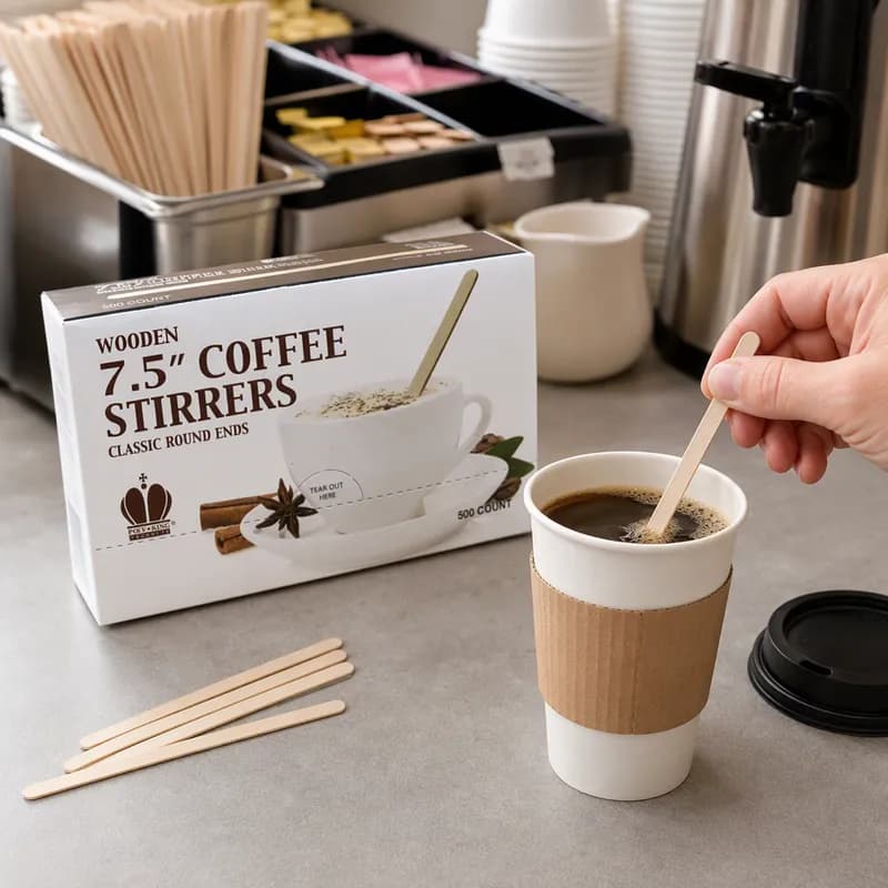 Poly King® Coffee Stirrer 5.5 IN Wood 5000/Case