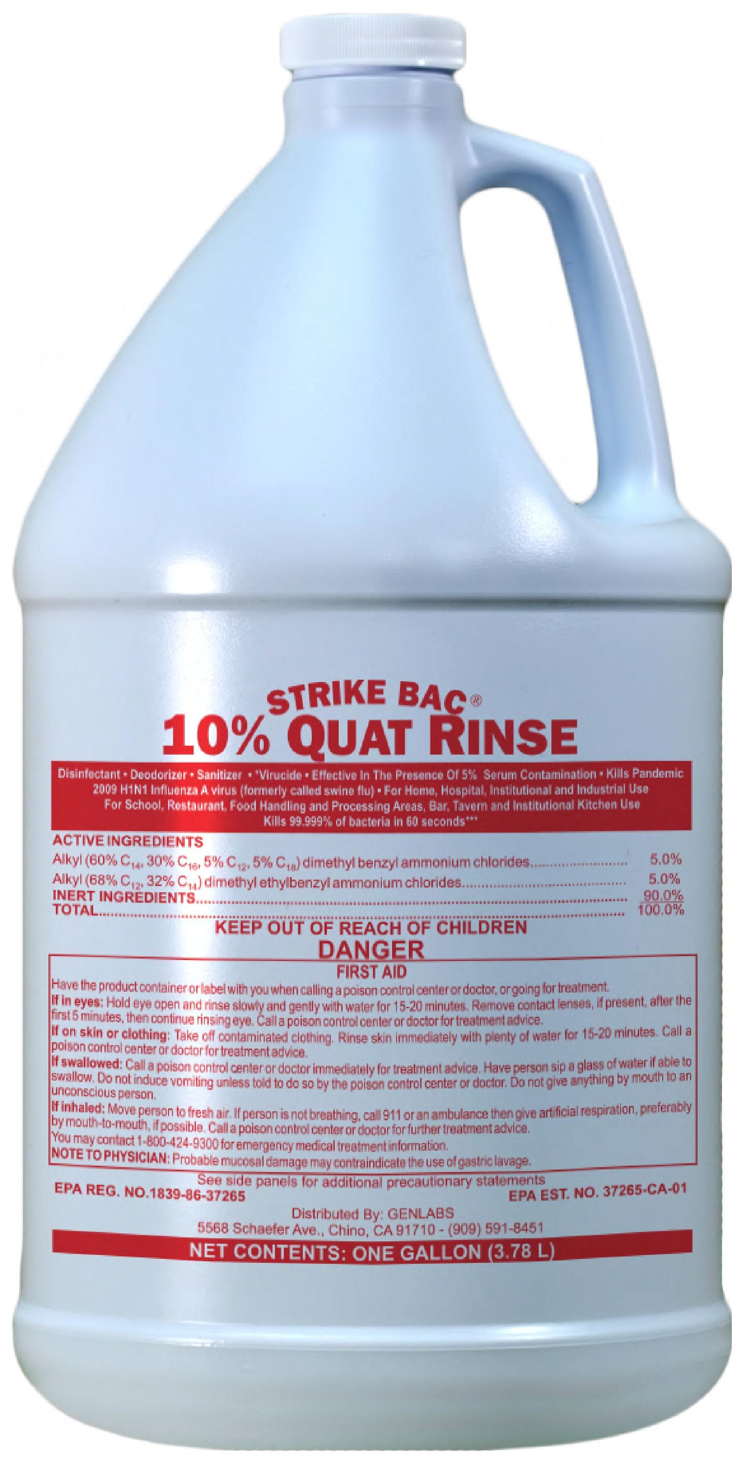 Strike Back Disinfectant & Sanitizer 1 GAL 10% Quat 4/Case