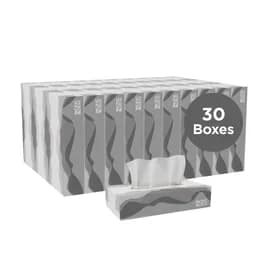 Pacific Blue Basic Facial Tissue 8.4X7.5 IN 2PLY White 1/2 Fold Flat Box 100 Sheets/Pack 30 Packs/Case 3000 Sheets/Case
