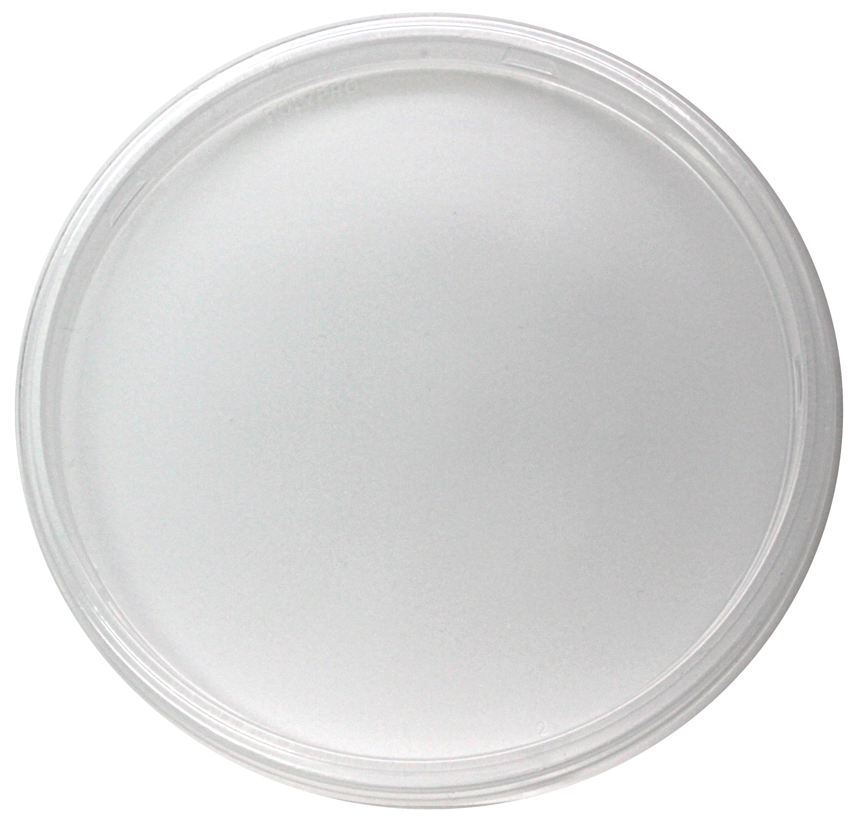 Victoria Bay Lid Flat 4.7X0.3 IN PP Clear For 8-32 OZ Container Plug Fit Leak Resistant 500/Case