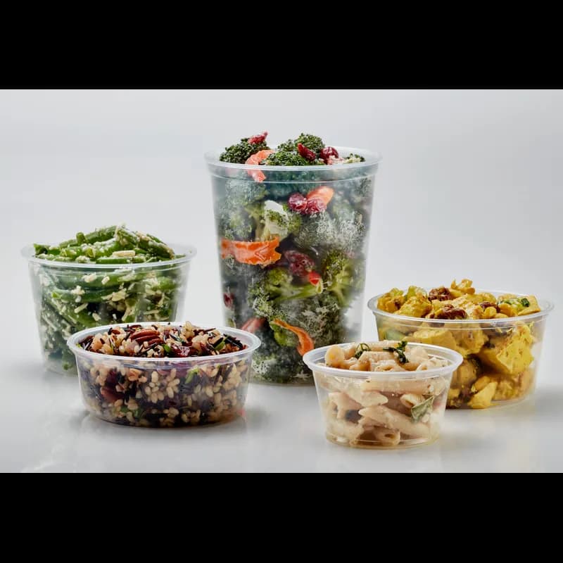 Victoria Bay Lid Flat 4.7X0.3 IN PP Clear For 8-32 OZ Container Plug Fit Leak Resistant 500/Case